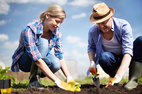 Eco-friendly garden clearance with recycling practices.
